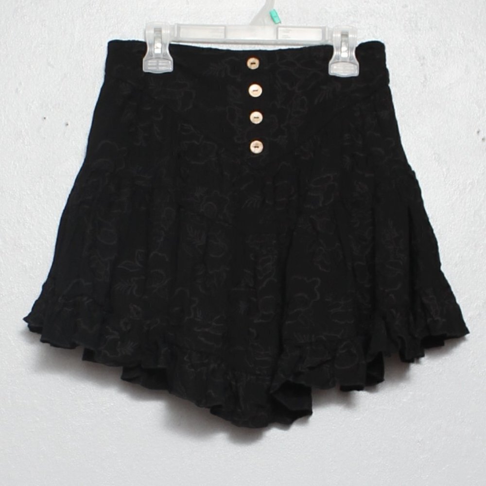 Vintage Havana Black Floral Skirt